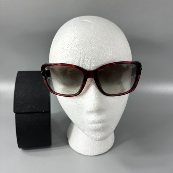 Prada SPR14P Women's Red Havana Sunglasses with Case - Picture 1 of 13